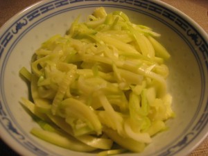 Cooked zucchini pasta